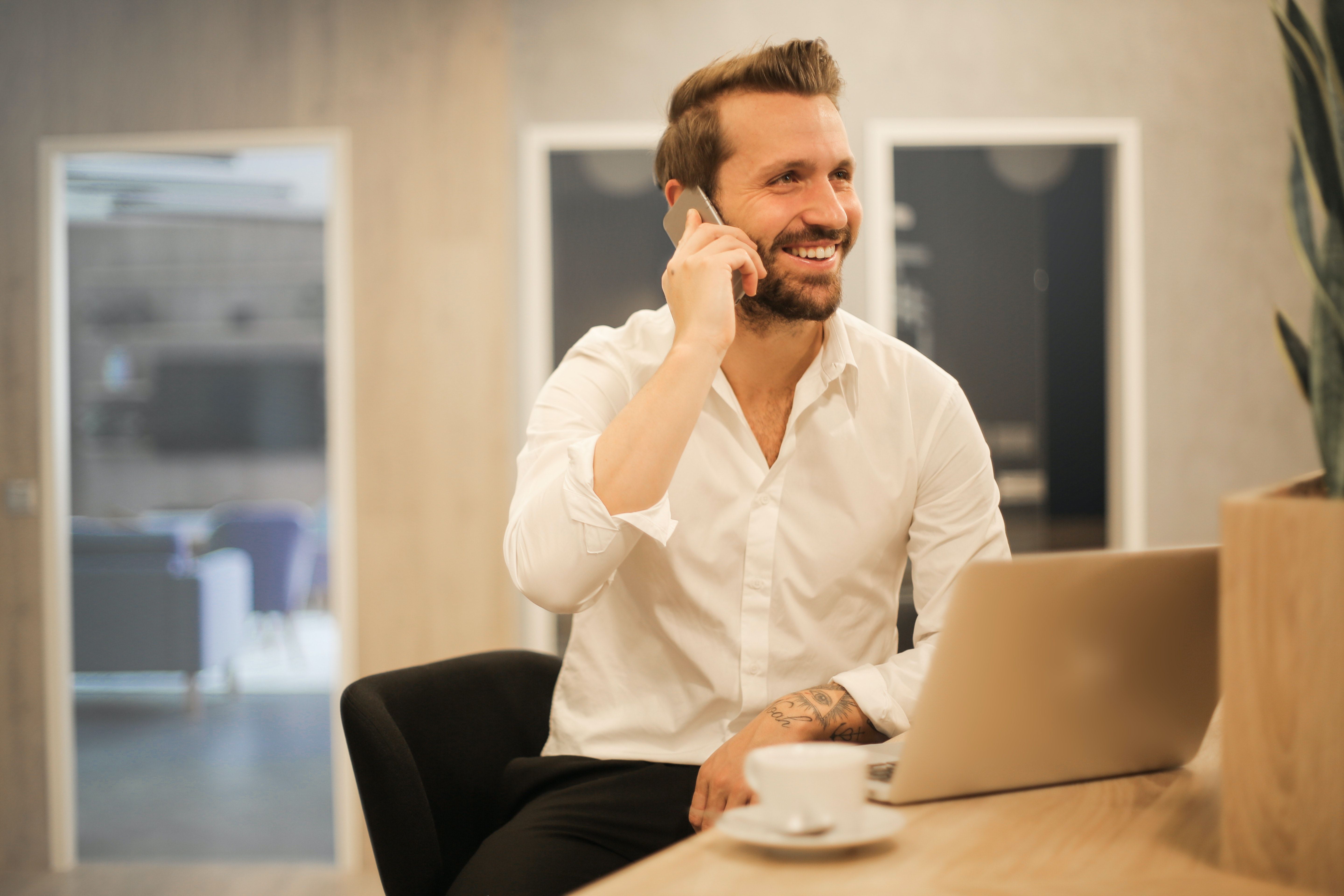 man on the phone getting mortgage advice