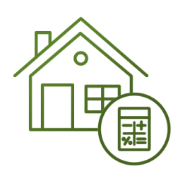 image of a house with a mortgage calculator