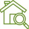 logo of a house and a magnifying glass that represents property inspections