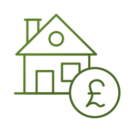 house with a pound sign icon