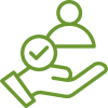 logo of a hand supporting a person